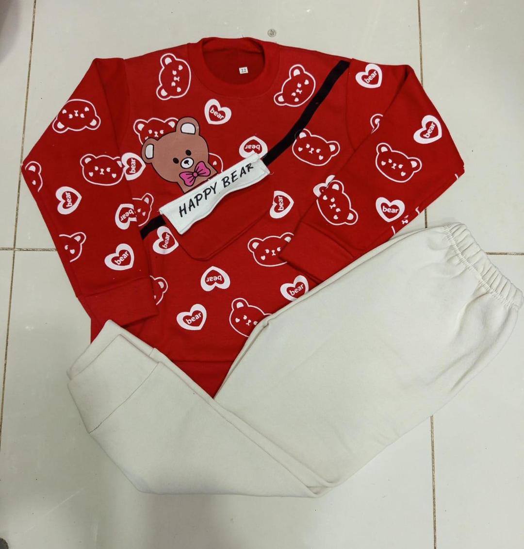 Cozy fleece boy's tracksuit _2pcs in vibrant red