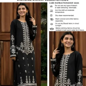 2 Pcs Women's Unstitched Embroidered Suit